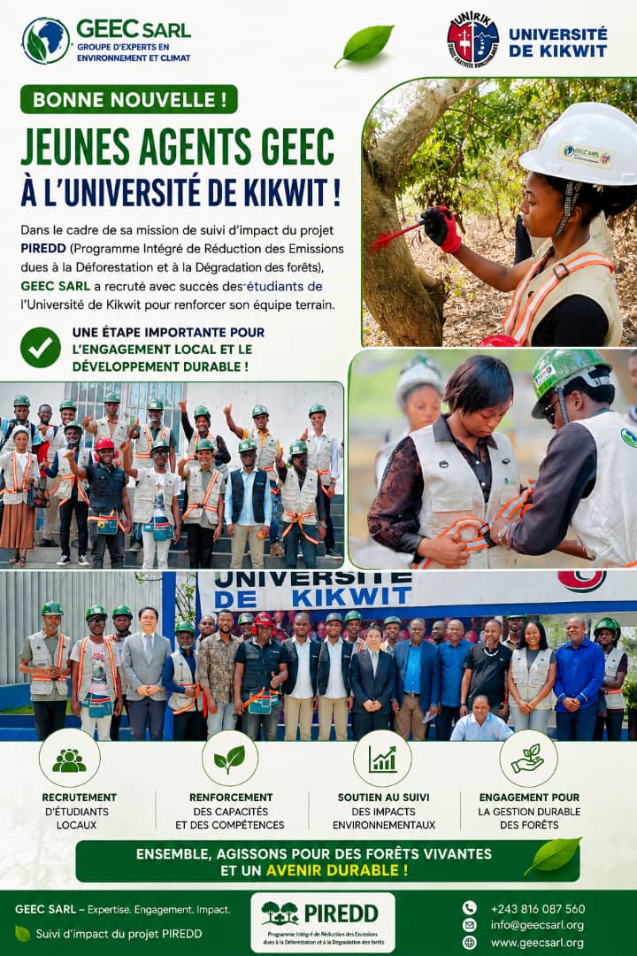 GEEC SARL AU CŒUR DE L’EMPLOYABILITÉ DES ÉTUDIANTS ET DES JEUNES DIPLÔMÉS AU KWILU  Kwilu, République démocratique du Congo 